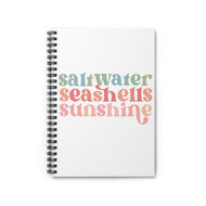 Beach Vibes Spiral Notebook — “saltwater seashells sunshine” Ruled Journal