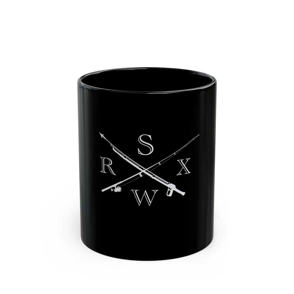 Fish Hunter Black Mug
