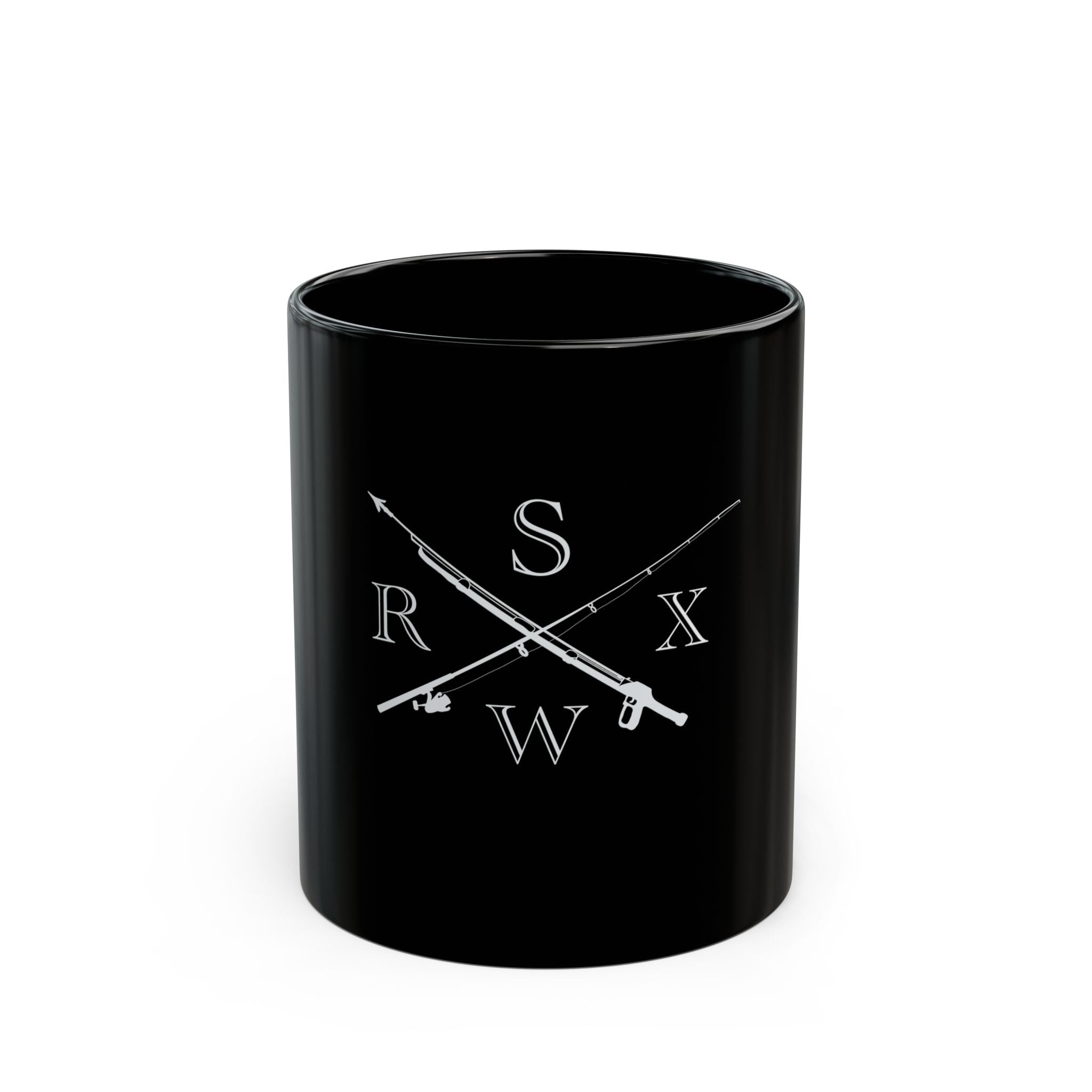 Fish Hunter Black Mug