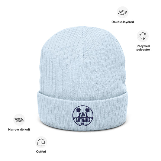 Ribbed knit logo beanie